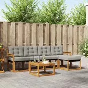 Set vanjskih sofa 6 kom. Prirodna i svjetlosiva