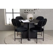 Venture Design Jedilna miza in stol komplet Bootcut in Stella miza 110x75 cm stol 60x89x50 cm črna