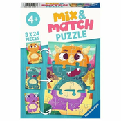 Ravensburger Mix&Match puzzle - Dinousaurus - 3x24 delova