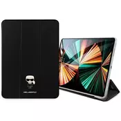 Karl Lagerfeld KLFC12OKMK iPad 12.9 Pro 2021 Book Cover black Saffiano Karl Iconic (KLFC12OKMK)