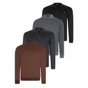 SET OF FOUR V4007 DEWBERRY MENS SWEATSHIRT-BLACK-NAVY-ANTHRACITE-BROWN