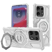 Hibridni ovitek Carbon Shield Pro za Motorola Edge 50 Pro - white transparent