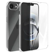 AVIZAR Komplet ovitek za iPhone 17e silikonski s kaljenem steklom 9H, Prozorna, (5000274598)