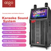 Aigo Karaoke zvucnik sa 2 mikrofona S15, 500GB HD, Crni