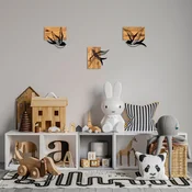 Wallity Zidna dekoracija Free Birds - 333, 25 x 3 x 23 cm, Crna