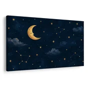 Slika speča luna med zvezdami - 150x100