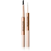 Makeup Revolution Fluffy Brow Filter Duo obojestranski svinčnik za obrvi za fiksacijo in obliko odtenek Ash Brown 0.12 g