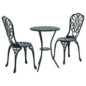 Vidaxl Vrtnik Bistro Set 3 szt. Zelena Aluminij