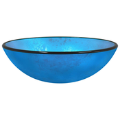 MAISON CHIC Umivalnik - Kopalna umivalnik - Lavabo kaljeno steklo 42x14 cm moder, (21684721)