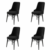 HANAH HOME Set 4 stolice Pare Black