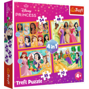 Trefl Sestavljanka 4v1 Pravljice/Disneyjeve princese 35,48,54 in 70 kosov