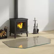 vidaXL Steklena plošča za kamin Transparentno 100 x 60 cm Steklo