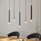 Lucande LED-visoka svetilka Stoika, 88 cm, 5-kraka, kovina - Dnevna soba/jedilnica - Sodobni - črna, aluminijasta, kavno rjava