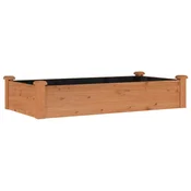 Vidaxl Vrtna visoka greda s podlogo rjava 120x60x25 cm trden les jelke