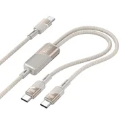 Hoco Kabel 2 v 1 USB-C na USB-C/USB-C Hoco 5 A, 100 W, 1,2 m, U139, zlata barva