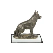 shumee Nemški ovčar, alzaški ovčar - kipec psa, figurica na belem podstavku, pokal za pasjo razstavo Art-Dog
