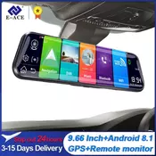 E-ACE D13 4G Car Dvr 10 Inch Mirror Dash Cam Android 8.1 GPS Navigation Car Camera Auto Recorder ADAS Support 1080P Rear Camera