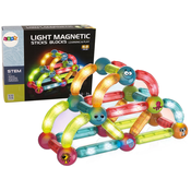 Lean Toys Set svjetlećih magnetskih blokova - 52 kom