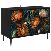 vidaXL TV omarica LOCHEM 69 x 33 x 50,5 cm Črni hrast Inženirski les