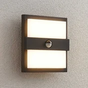 Lucande LED zunanje stensko svetilo Gylfi, 20 cm, črno, senzor - Sodobni - antracitna, bela - Kovina