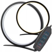 LED okrogla namizna svetilka 3 barve svetlobe USB 26cm črna