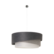 Duolla - Luster na sajli KOBO 1xE27/15W/230V, precnik 45 cm, antracit/siva/bela