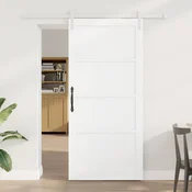 vidaXL Drsna vrata 93 x 202 cm Inženirski les Bela