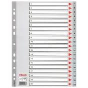 Pregrada plastična a4 brojevi 1-20 esselte 100107 siva