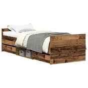 Vidaxl Posteljni okvir brez vzmetnice star les 100x200 cm