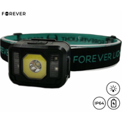 Forever SENSO naglavna LED svetilka, 3W, 270 lumnov, polnilna baterija, senzor gibanja, IP64