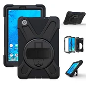 GS Ovitek za Lenovo Tab M8 TB-8505F/8505X, oklepni vrtljivi, črn