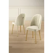 HANAH HOME Set 4 stolice Mara Cream Gold