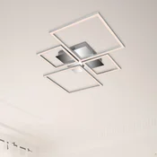 Briloner Stropna svetilka Frame LED, CCT, 4-svetlobna, aluminij - Dnevna soba/jedilnica - Sodobni - brušeni aluminij - Kovina