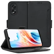 GS Preklopni ovitek za Oppo A38/A18, reža za kartico, črna