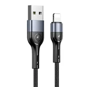 USAMS U55 2A pleteni kabel Lightning črno/črno 1m SJ448USB01 (US-SJ448)