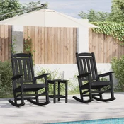 vidaXL vrtne gugalnice 2 kosi Črna 70x92x107,5 cm HDPE