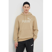 Beige Mens Puma ESS Big Logo Hoodie FL