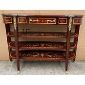Casa Padrino baroque console dark brown/brown inlaid/gold - Handmade console table in baroque style - Magnificent baroque style console - Baroque furniture - Baroque style furniture