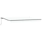 Vidaxl Vlečna tenda Bela 500 x 350 cm Poliester in aluminij