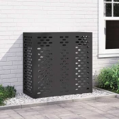 vidaXL Prekrivalo za klimatsko napravo Črna 110 x 50 x 105 cm Jeklo