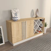 Hanah Home Komoda Luna, 70x40x148 cm, Boje hrasta