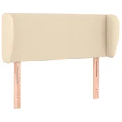 Vidaxl Vzglavje z ušesi krem 93x23x78/88 cm blago