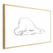 Plakat - Lazy Bear 30x21 Zlatni okvir