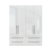 JELA PLAKAR P44/PN - kolekcija Piano - Kristalno bela/Kristalno Bela HG Lak - 182x224x56 cm