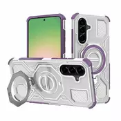 Hibridni ovitek Carbon Shield Pro za Samsung Galaxy A56 - purple transparent