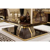 Casa Padrino luxury Art Deco coffee table brown/gold - Rectangular coffee table - Living room furniture - Art Deco furniture - Luxury furniture - Luxury furnishings - Living room furnishings