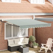 Nadstrešnica Zelena i bijela 350 x 250 cm Poliester i metal