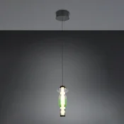 Trio Lighting LED viseča svetilka Minerva, O 15 cm, barvna, steklo, CCT, dimmer - Dnevna soba/jedilnica - barvno, črno