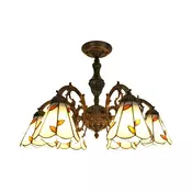 Brilagi - Tiffany vitražni plafonski luster FOLIA 6xE27/60W/230V O 60 cm