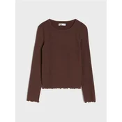 Sinsay - Rebrasta bluza - tamno braon